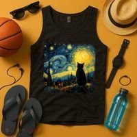 Cat Starry Night Van Gogh Cat For Cat Lover Cat Mom Cat Dad Tank Top thumb 4