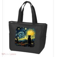 Cat Starry Night Van Gogh Cat For Cat Lover Cat Mom Cat Dad Tote Bag thumb 3