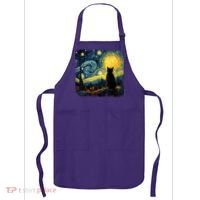 Cat Starry Night Van Gogh Cat For Cat Lover Cat Mom Cat Dad Apron thumb 0