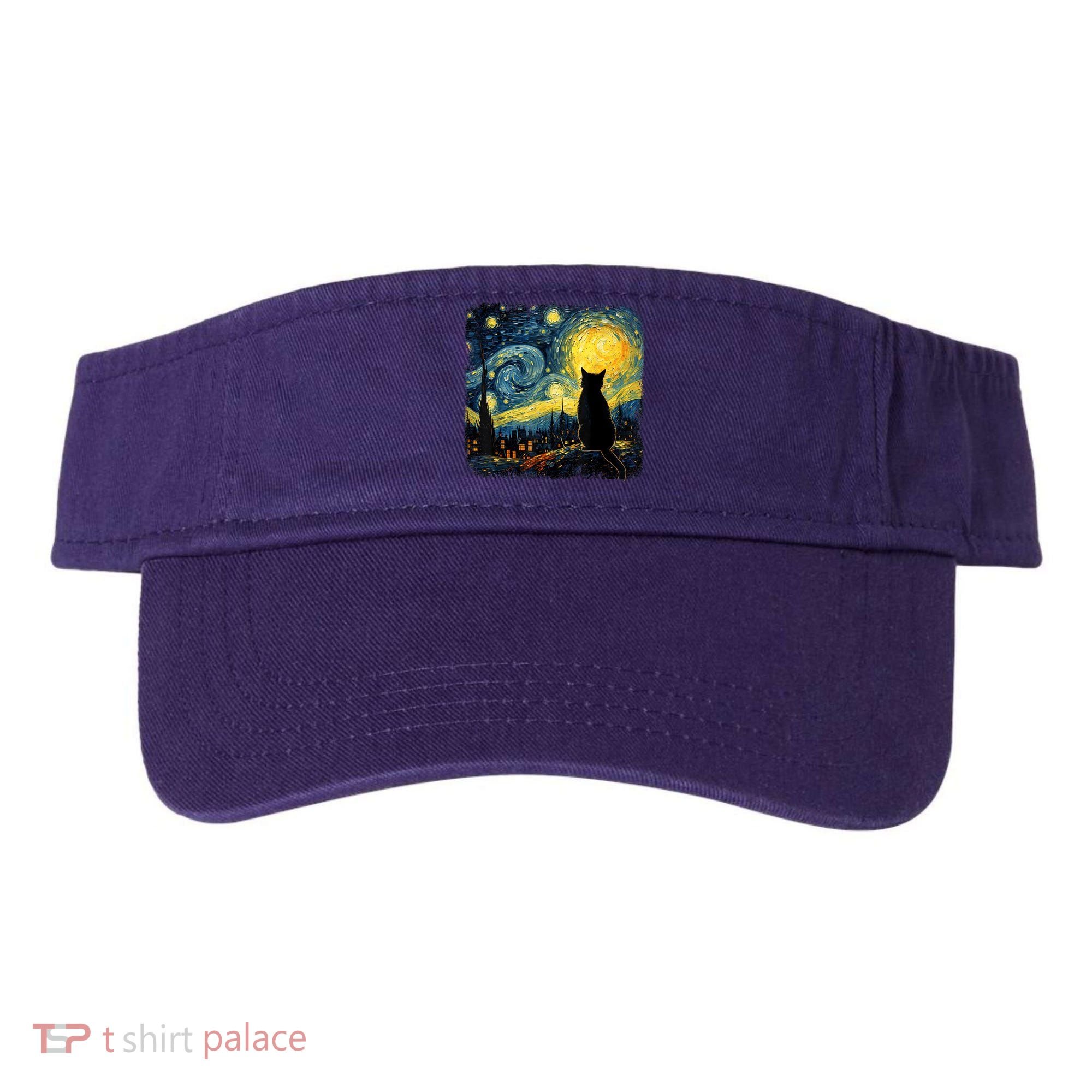 Cat Starry Night Van Gogh Cat For Cat Lover Cat Mom Cat Dad Visor