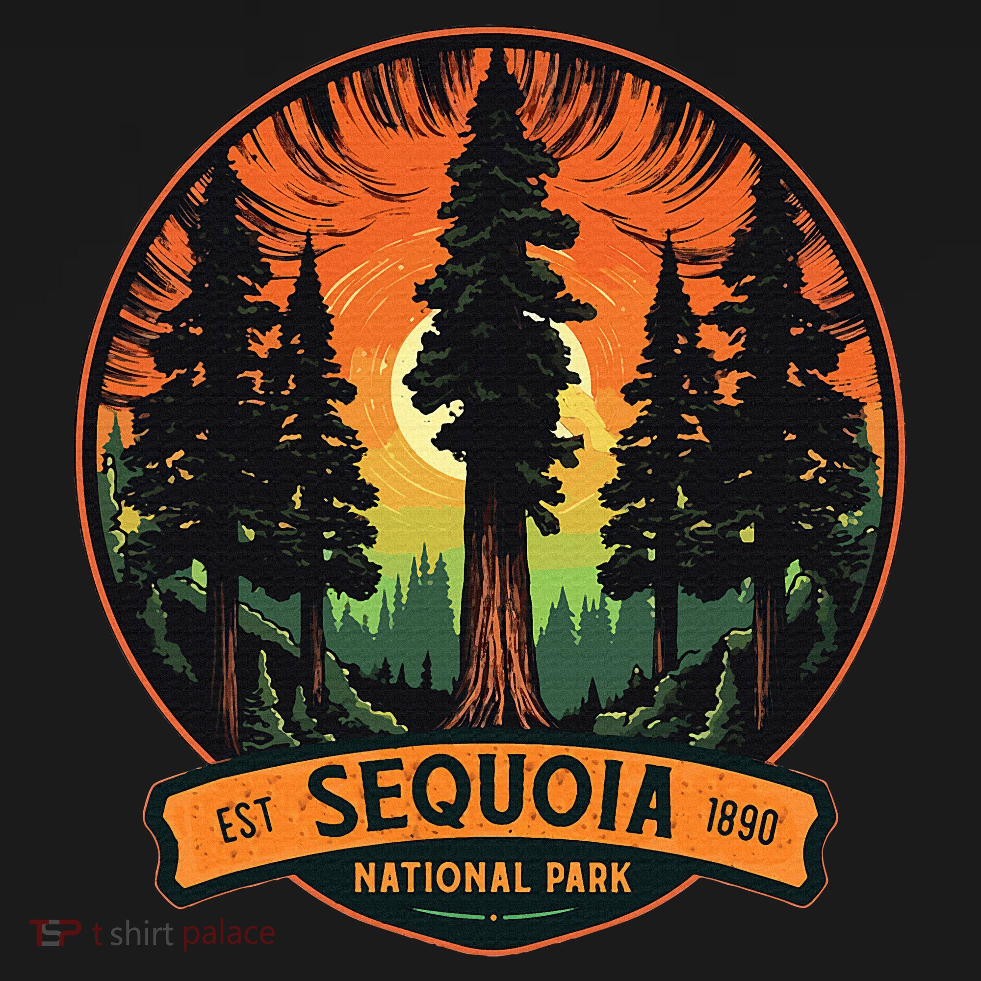 Cute Sequoia National Park Giant Tree Graphic T-Shirt