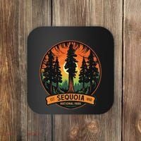 Cute Sequoia National Park Giant Tree Graphic Coaster thumb 0