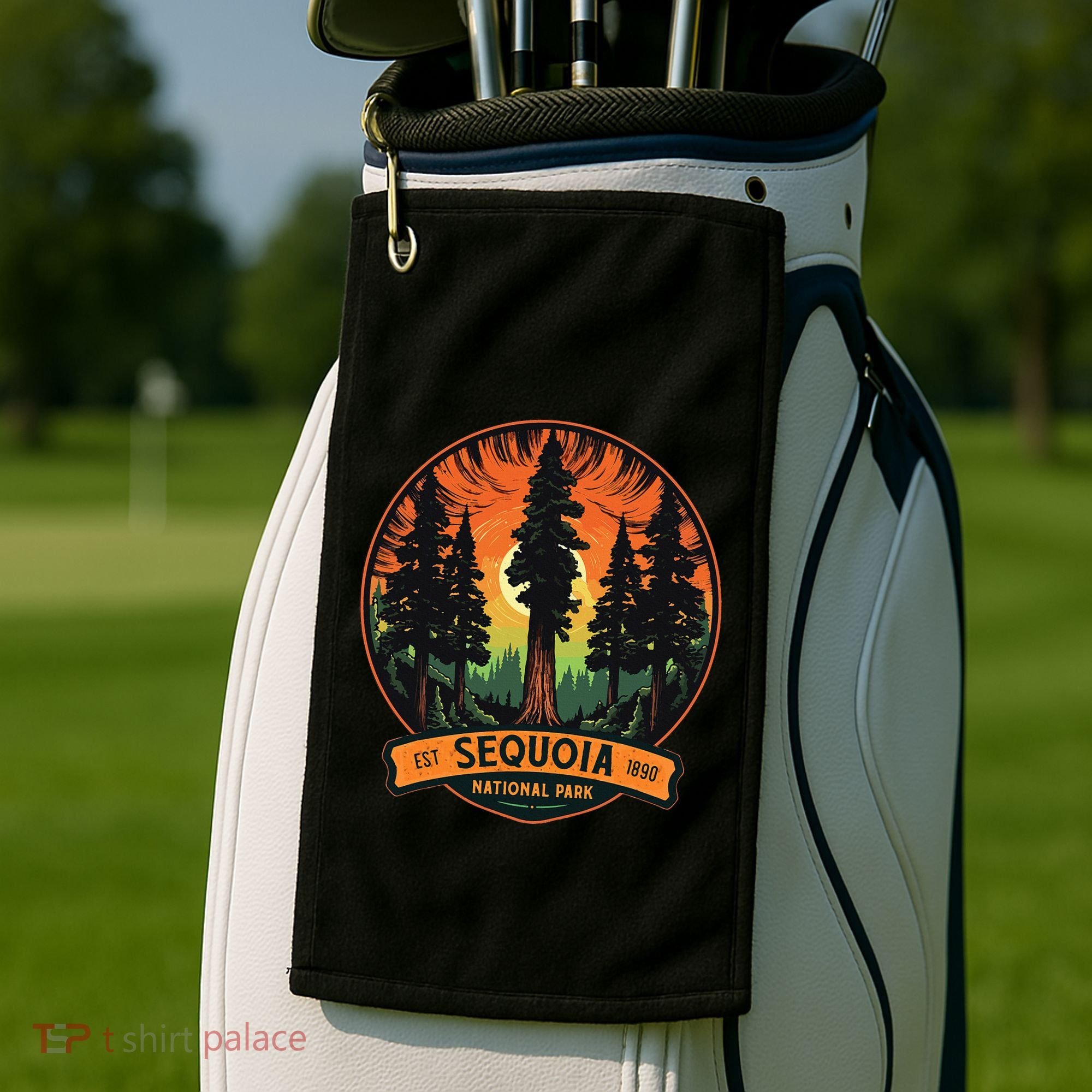 Cute Sequoia National Park Giant Tree Graphic Golf Towel