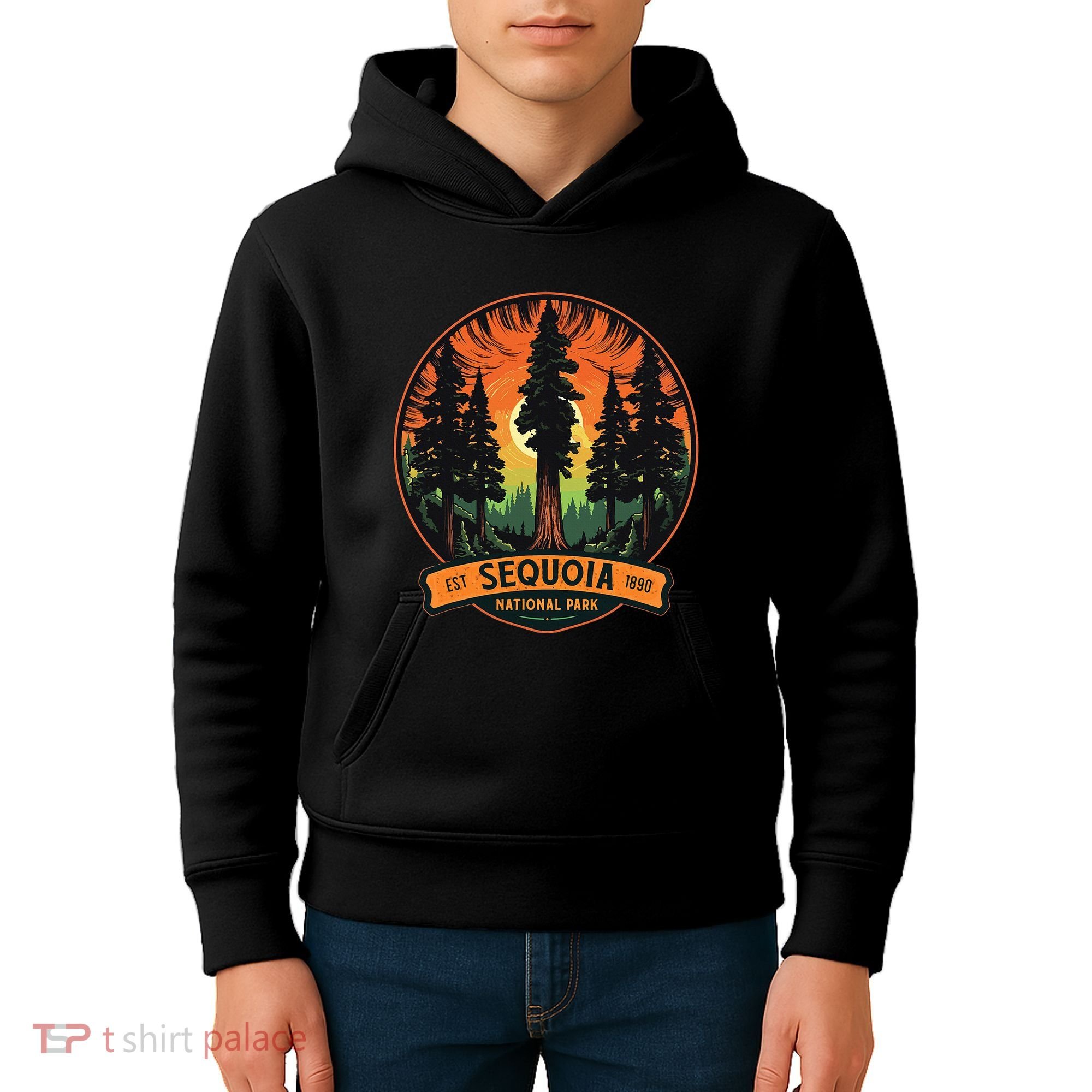 Cute Sequoia National Park Giant Tree Graphic Kids Hoodie