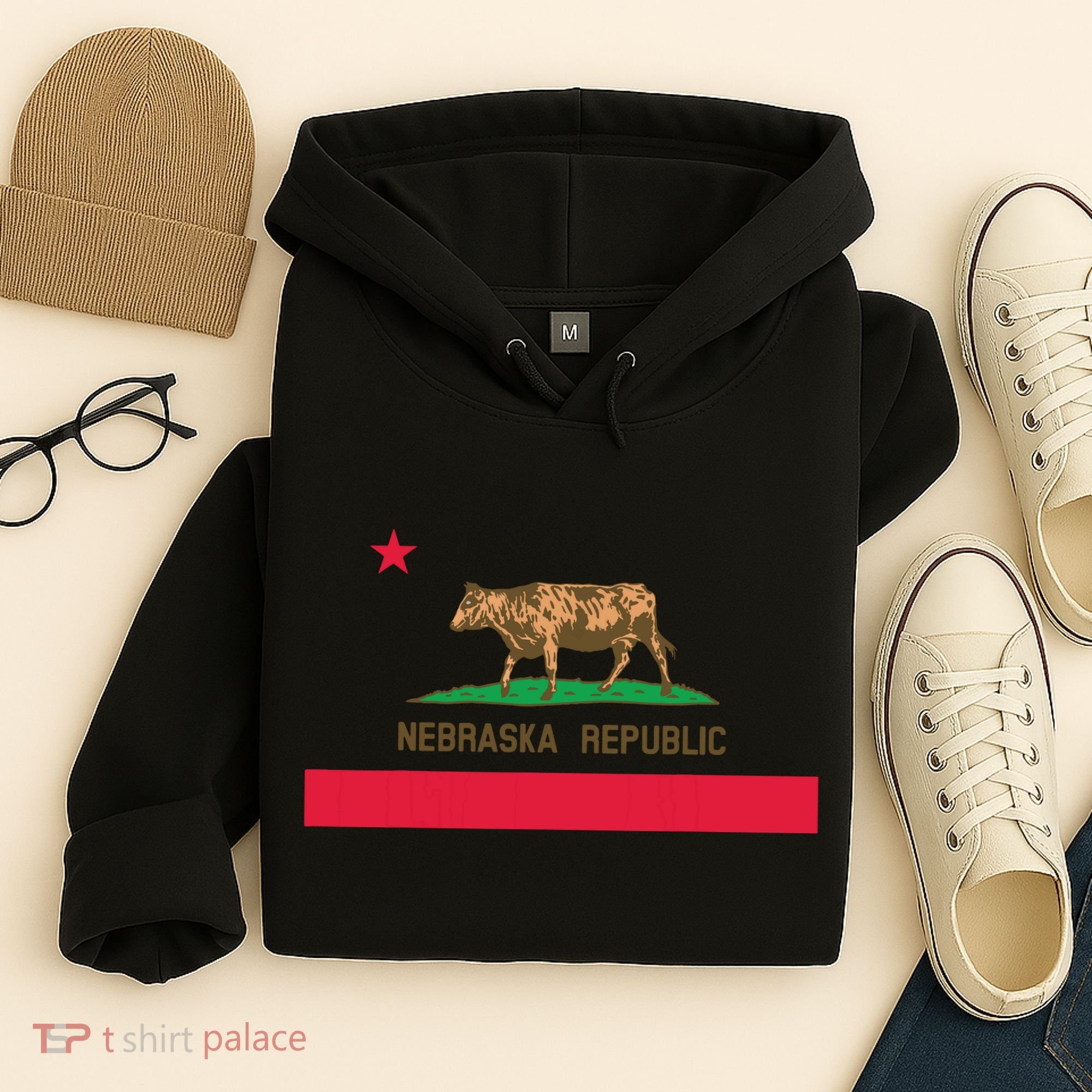 California Style Nebraska State Flag Hoodie