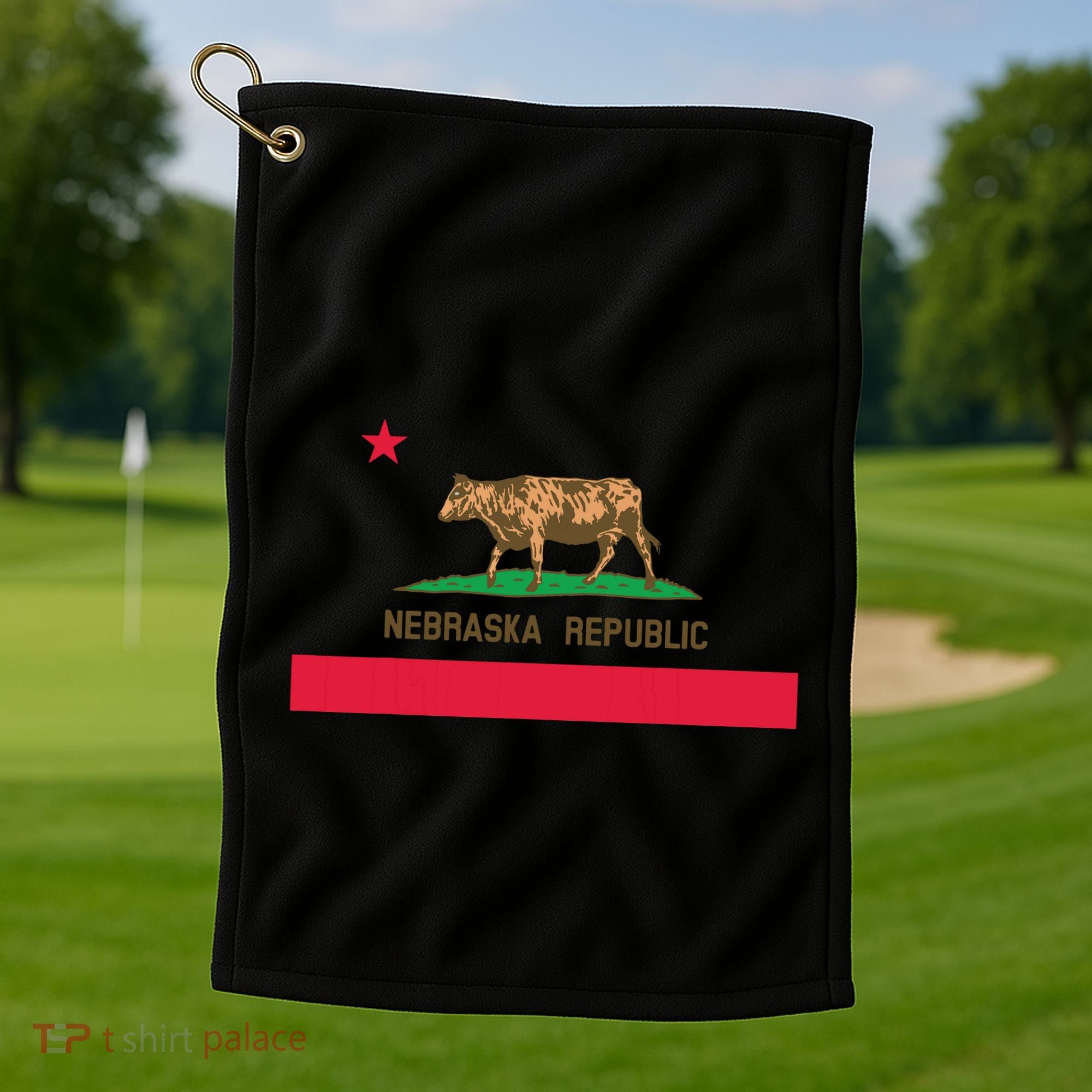 California Style Nebraska State Flag Golf Towel