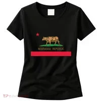 California Style Nebraska State Flag Women's T-Shirt thumb 0