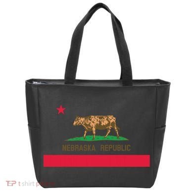 California Style Nebraska State Flag Tote Bag