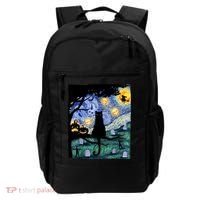 Cat , Scary Night Cat Tee, Van Gogh Gift, Halloween Backpack thumb 0