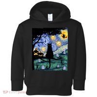 Cat , Scary Night Cat Tee, Van Gogh Gift, Halloween Toddler Hoodie thumb 0