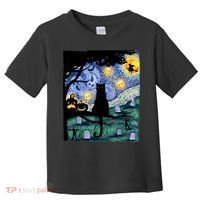 Cat , Scary Night Cat Tee, Van Gogh Gift, Halloween Toddler T-Shirt thumb 0