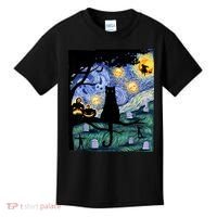 Cat , Scary Night Cat Tee, Van Gogh Gift, Halloween Kids T-Shirt thumb 0