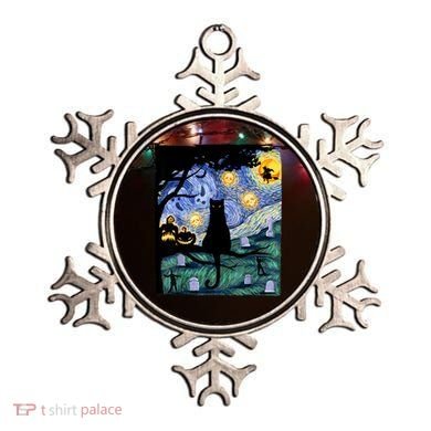 Cat , Scary Night Cat Tee, Van Gogh Gift, Halloween Ornament