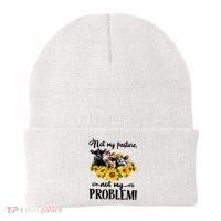 Cow Sunflowers Not My Pasture Not My Problem Beanie thumb 0