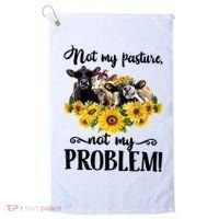 Cow Sunflowers Not My Pasture Not My Problem Golf Towel thumb 0
