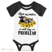 Cow Sunflowers Not My Pasture Not My Problem Infant Baby Jersey Bodysuit thumb 0