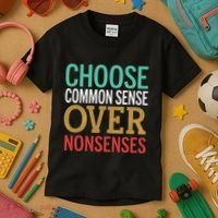 Common Sense Over Nonsense Kids T-Shirt thumb 3