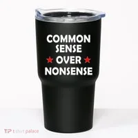 Common Sense Over Nonsense Tumbler thumb 0