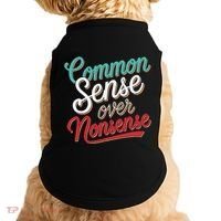 Common Sense Over Nonsense Retro Doggie Tank thumb 0