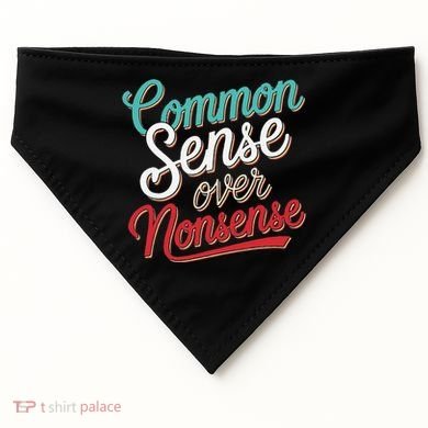 Common Sense Over Nonsense Retro USA-Made Doggie Bandana