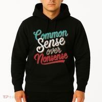 Common Sense Over Nonsense Retro Hoodie thumb 2