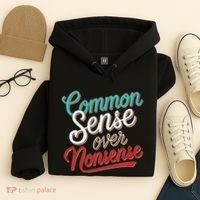Common Sense Over Nonsense Retro Hoodie thumb 4