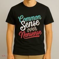 Common Sense Over Nonsense Retro T-Shirt thumb 3