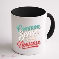 Common Sense Over Nonsense Retro Coffee Mug thumb 1