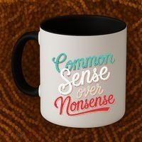 Common Sense Over Nonsense Retro Coffee Mug thumb 2
