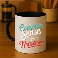 Common Sense Over Nonsense Retro Coffee Mug thumb 4
