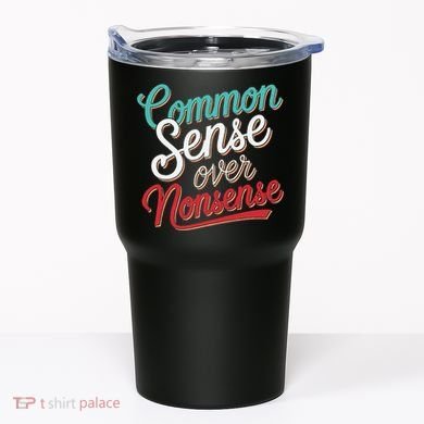 Common Sense Over Nonsense Retro Tumbler