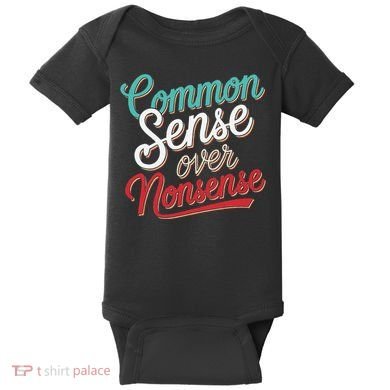 Common Sense Over Nonsense Retro Baby Bodysuit