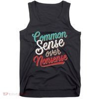 Common Sense Over Nonsense Retro Tank Top thumb 0