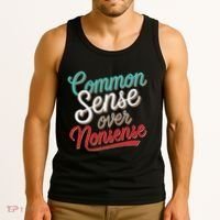 Common Sense Over Nonsense Retro Tank Top thumb 3
