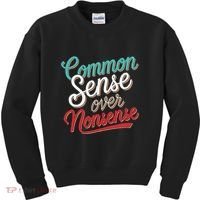Common Sense Over Nonsense Retro Kids Sweatshirt thumb 0