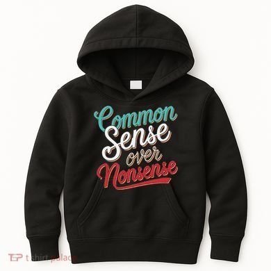 Common Sense Over Nonsense Retro Kids Hoodie
