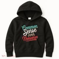 Common Sense Over Nonsense Retro Kids Hoodie thumb 0