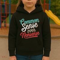 Common Sense Over Nonsense Retro Kids Hoodie thumb 3
