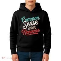 Common Sense Over Nonsense Retro Kids Hoodie thumb 4