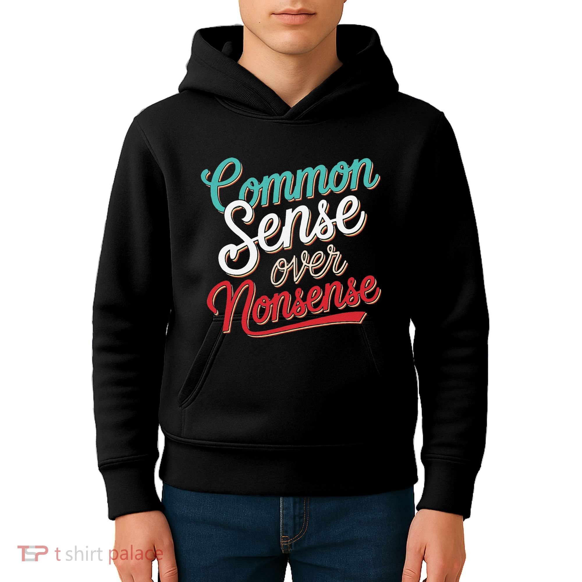 Common Sense Over Nonsense Retro Kids Hoodie