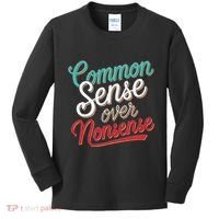 Common Sense Over Nonsense Retro Kids Long Sleeve Shirt thumb 0