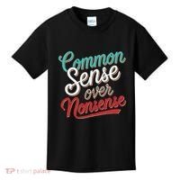 Common Sense Over Nonsense Retro Kids T-Shirt thumb 0