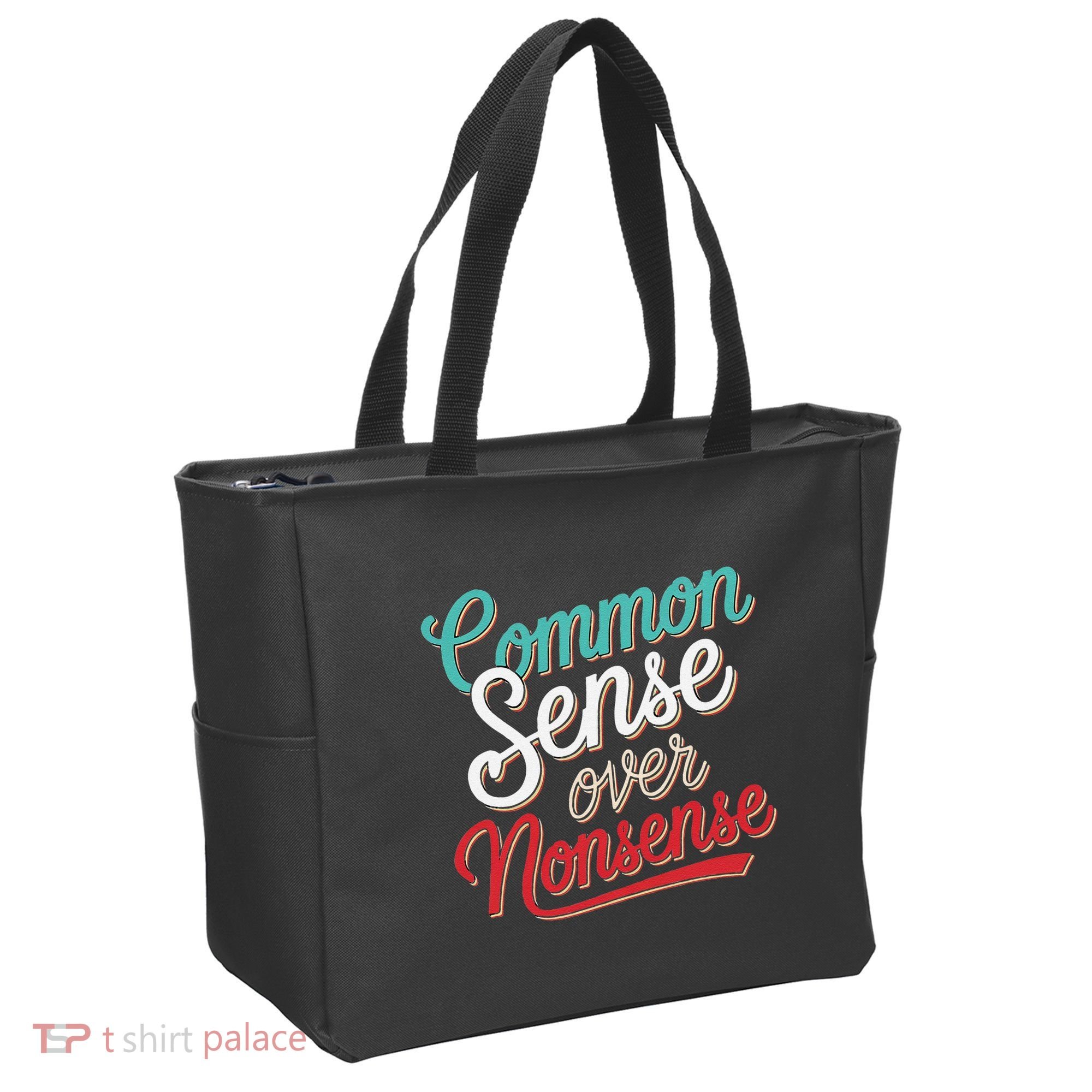 Common Sense Over Nonsense Retro Tote Bag
