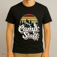 Camp Staff Outdoor Sunset Summer Camping Vintage Camp Staff T-Shirt thumb 3