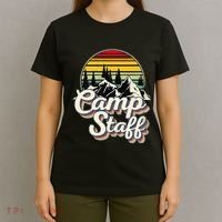 Camp Staff Outdoor Sunset Summer Camping Vintage Camp Staff T-Shirt thumb 4