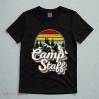 Camp Staff Outdoor Sunset Summer Camping Vintage Camp Staff T-Shirt thumb 5