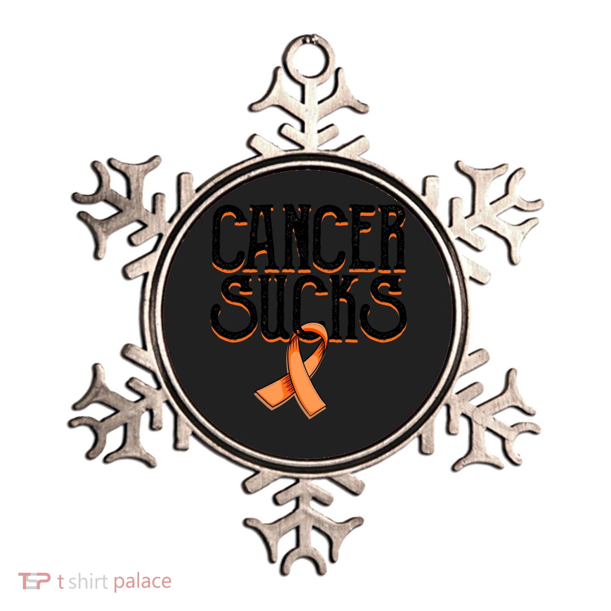 Cancer Sucks Orange Ribbon Kidney Cancer Leukemia Awareness Funny Gift Ornament