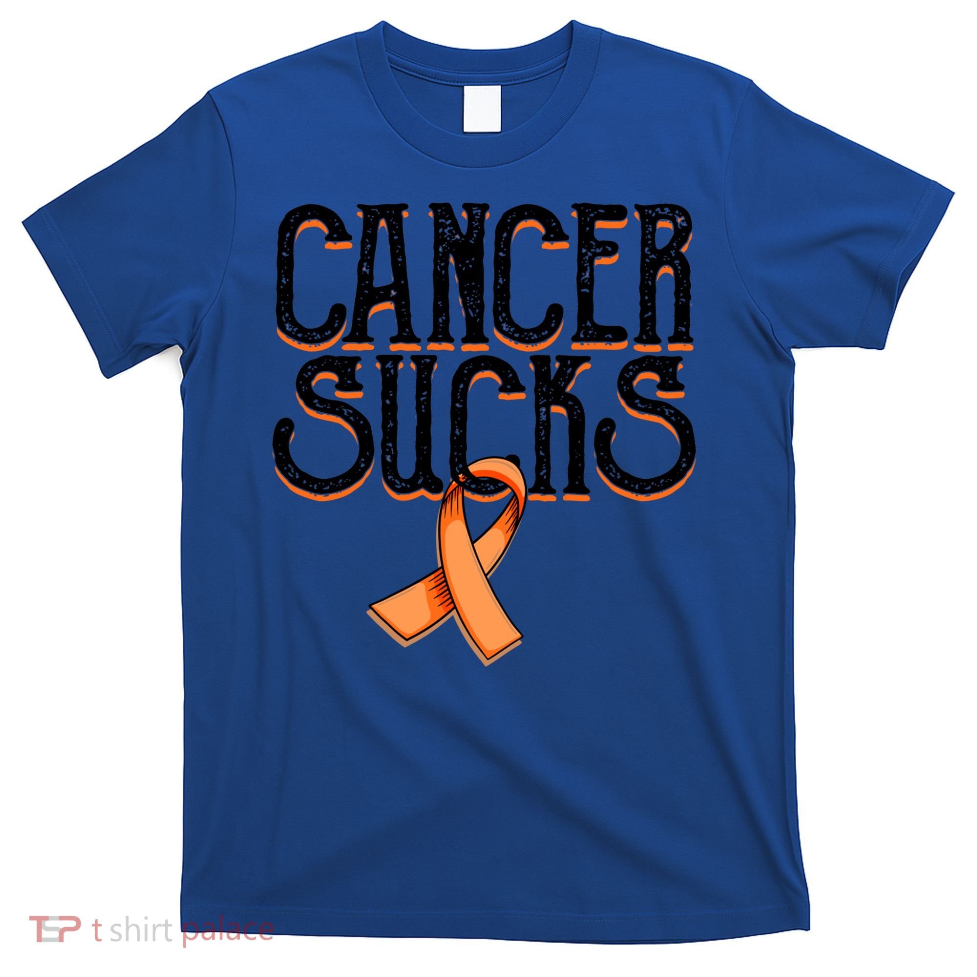 Cancer Sucks Orange Ribbon Kidney Cancer Leukemia Awareness Funny Gift T-Shirt