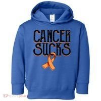 Cancer Sucks Orange Ribbon Kidney Cancer Leukemia Awareness Funny Gift Toddler Hoodie thumb 0