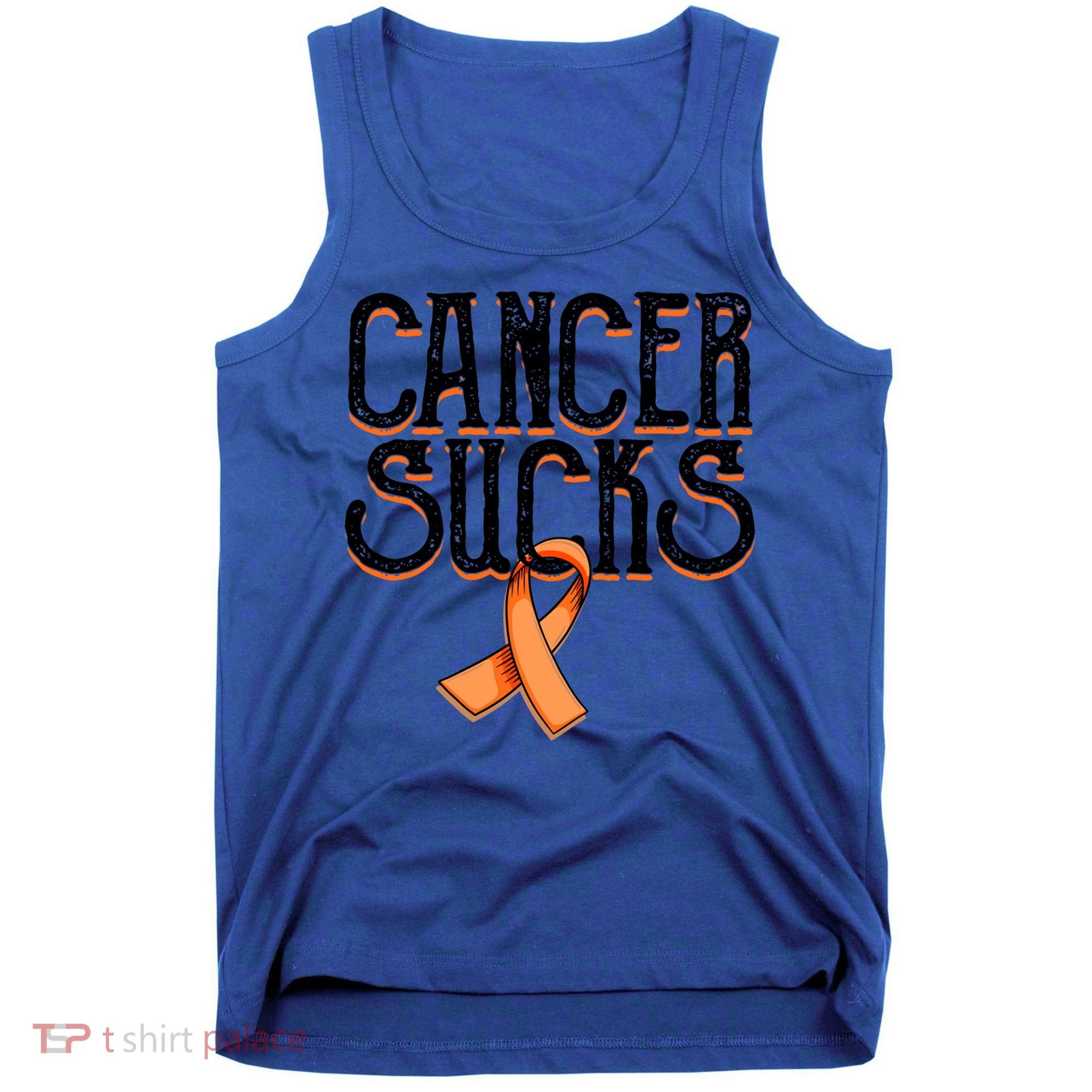 Cancer Sucks Orange Ribbon Kidney Cancer Leukemia Awareness Funny Gift Tank Top